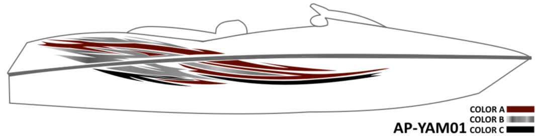 AP-YAM01 - Yamaha 3 Color Vinyl Boat Graphics Kit