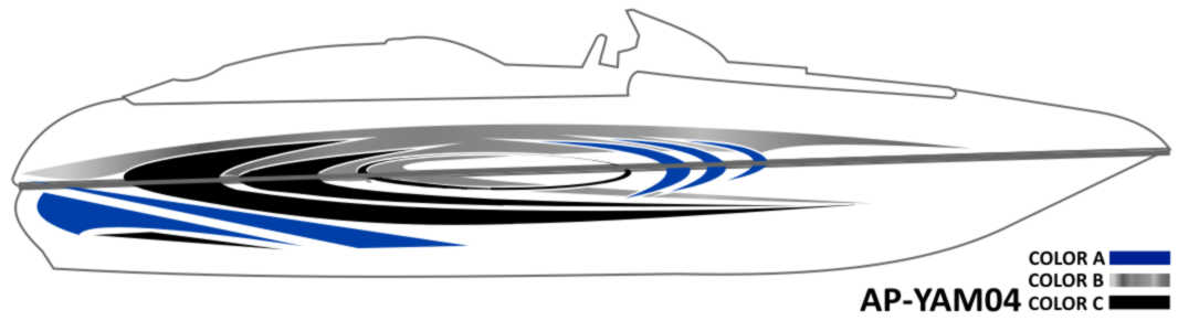 AP-YAM04 - Yamaha 3 Color Vinyl Boat Graphics Kit