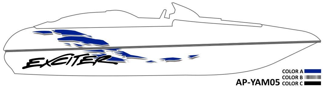 AP-YAM05 - Yamaha 3 Color Vinyl Boat Graphics Kit