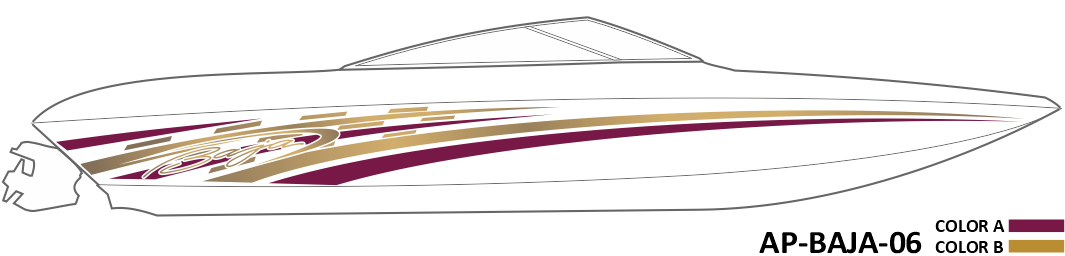 AP-BAJA-06 - Baja Series 2 Color Vinyl Boat Graphics Kit