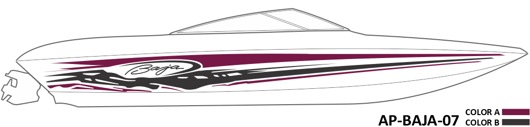 AP-BAJA-07 - Baja Series 2 Color Vinyl Boat Graphics Kit - Raceline Digital
