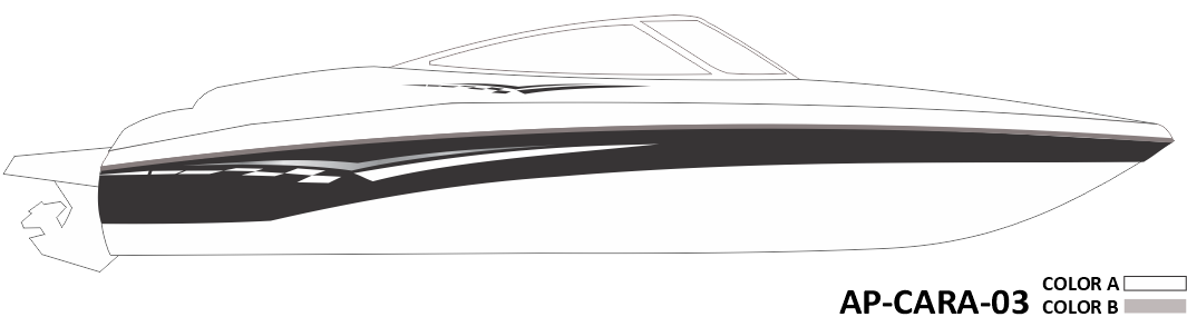 AP-CARA-03 - Caravelle Series 2 Color Vinyl Boat Graphics Kit