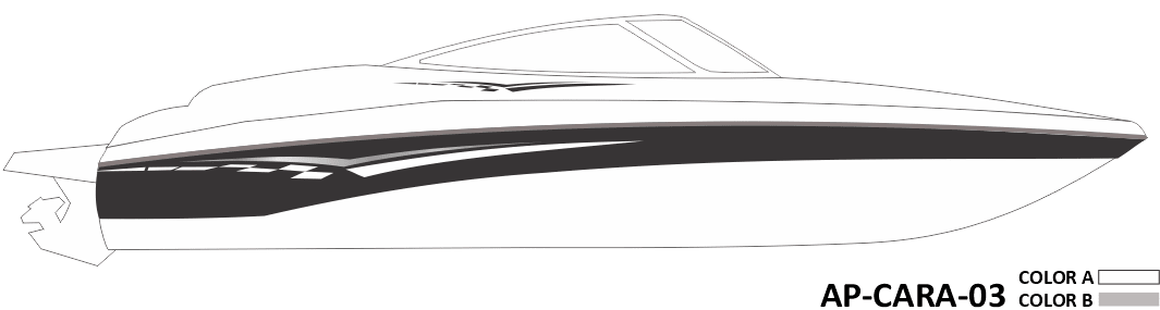 AP-CARA-03 - Caravelle Series 2 Color Vinyl Boat Graphics Kit - Raceline Digital