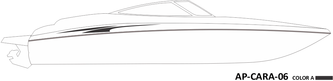 AP-CARA-06 - Caravelle Series 1 Color Vinyl Boat Graphics Kit - Raceline Digital