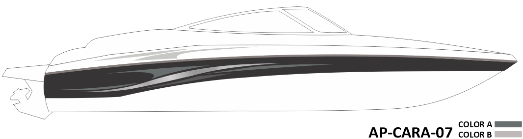 AP-CARA-07 - Caravelle Series 2 Color Vinyl Boat Graphics Kit - Raceline Digital
