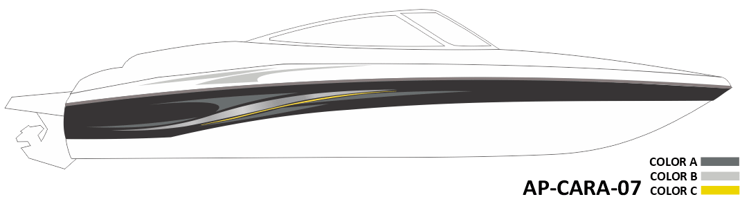AP-CARA-07 - Caravelle Series 3 Color Vinyl Boat Graphics Kit - Raceline Digital