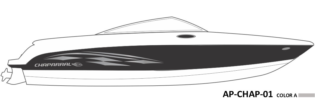 AP-CHAP-01 - Chaparral Series 1 Color Vinyl Boat Graphics Kit - Raceline Digital