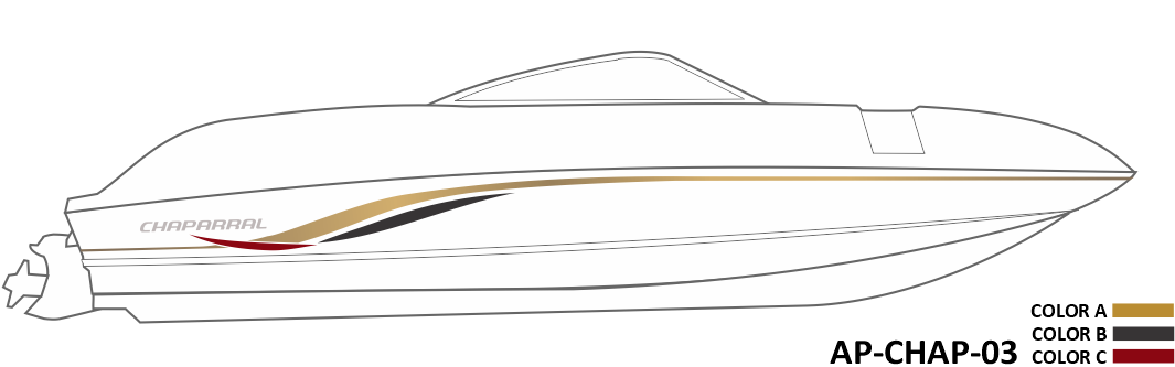 AP-CHAP-03 - Chaparral Series 3 Color Vinyl Boat Graphics Kit
