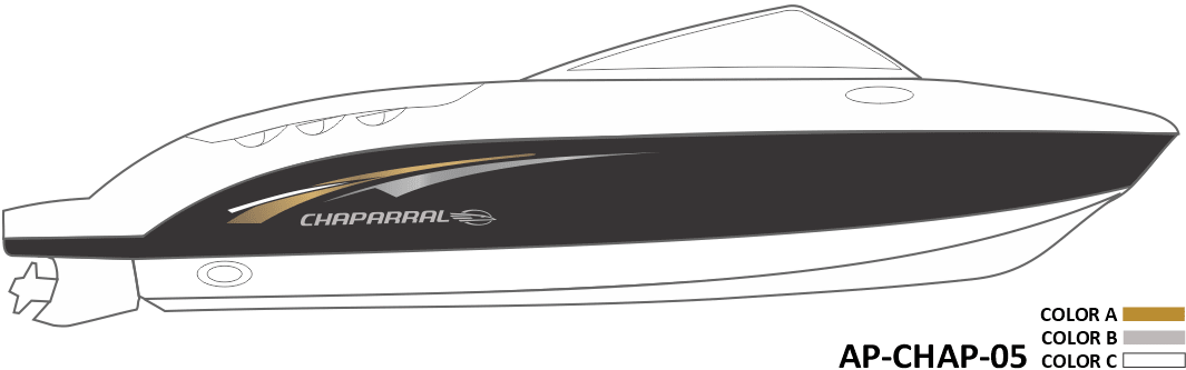 AP-CHAP-05 - Chaparral Series 3 Color Vinyl Boat Graphics Kit - Raceline Digital