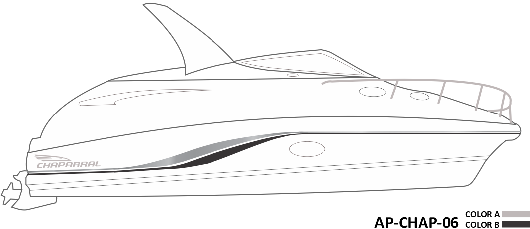AP-CHAP-06 - Chaparral Series 2 Color Vinyl Boat Graphics Kit
