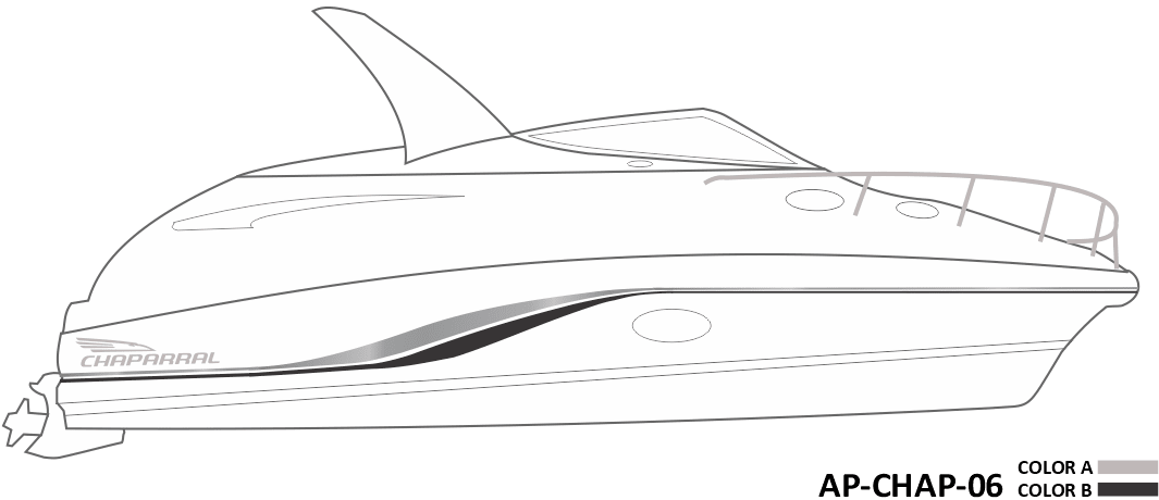 AP-CHAP-06 - Chaparral Series 2 Color Vinyl Boat Graphics Kit - Raceline Digital