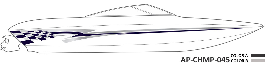 AP-CHMP-045 - Champion Series 2 Color Vinyl Boat Graphics Kit - Raceline Digital