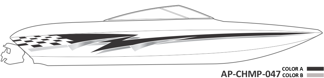 AP-CHMP-047 - Champion Series 2 Color Vinyl Boat Graphics Kit
