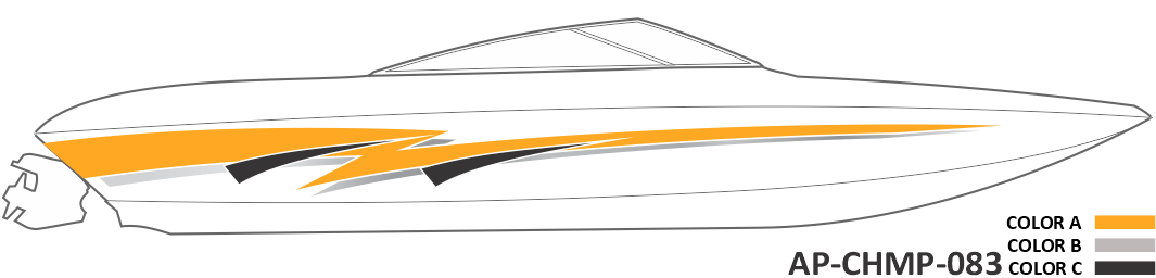 AP-CHMP-083 - Champion Series 3 Color Vinyl Boat Graphics Kit