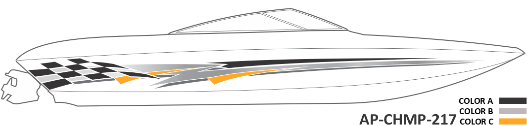 AP-CHMP-217 - Champion Series 3 Color Vinyl Boat Graphics Kit - Raceline Digital
