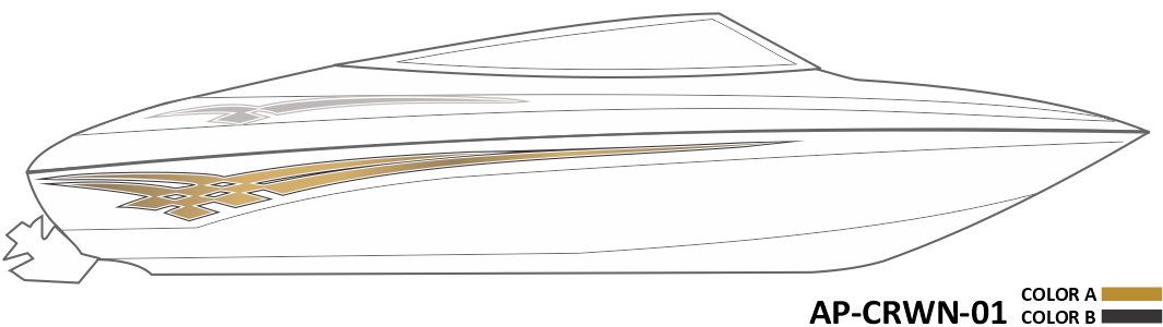 AP-CRWN-01 - Crownline Series 2 Color Vinyl Boat Graphics Kit