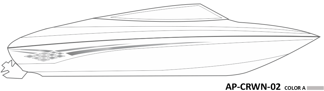 AP-CRWN-02 - Crownline Series 1 Color Vinyl Boat Graphics Kit - Raceline Digital