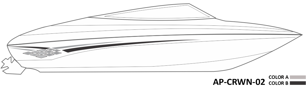 AP-CRWN-02 - Crownline Series 2 Color Vinyl Boat Graphics Kit