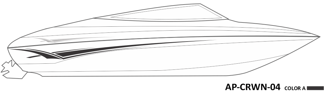AP-CRWN-04 - Crownline Series 1 Color Vinyl Boat Graphics Kit - Raceline Digital