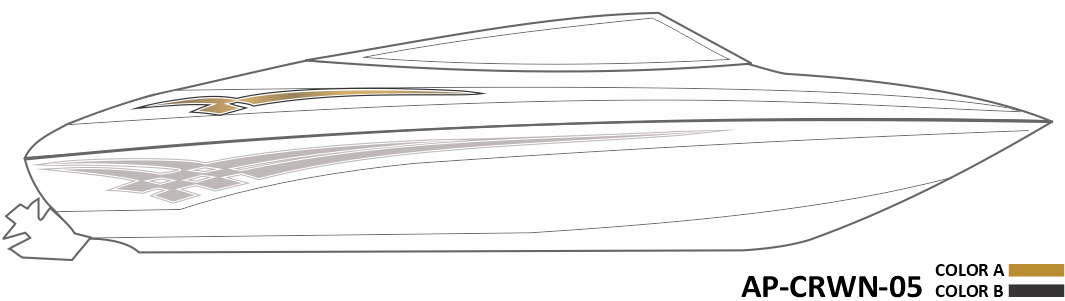 AP-CRWN-05 - Crownline Series 2 Color Vinyl Boat Graphics Kit