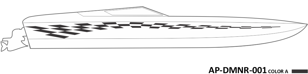 AP-DMNR-001 - Dominator Series 1 Color Vinyl Boat Graphics Kit