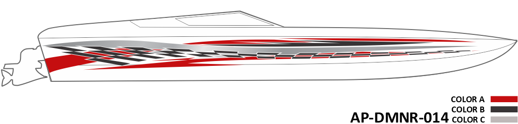 AP-DMNR-014 - Dominator Seris 3 Color Vinyl Boat Graphics Kit