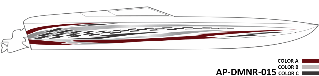 AP-DMNR-015 - Dominator Series 3 Color Vinyl Boat Graphics Kit - Raceline Digital