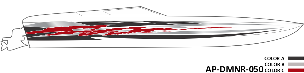 AP-DMNR-050 - Dominator Series 3 Color Vinyl Boat Graphics Kit