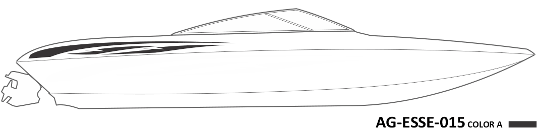 AG-ESSE-015 - Essential Series 1 Color Vinyl Boat Graphics Kit - Raceline Digital