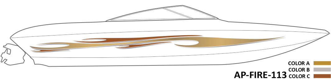 AP-FIRE-113 - Firestorm Series 3 Color Vinyl Boat Graphics Kit
