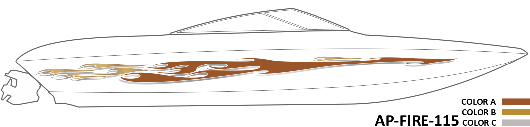 AP-FIRE-115 - Firestorm Series 3 Color Vinyl Boat Graphics Kit