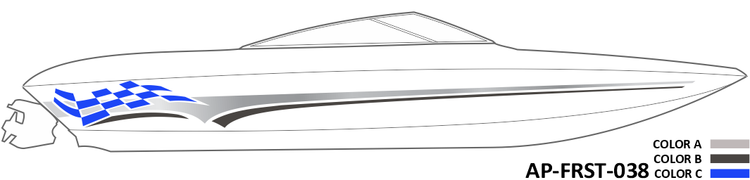 AP-FRST-038 - Freestyle Series 3 Color Vinyl Boat Graphics Kit