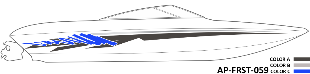 AP-FRST-059 - Freestyle Series 3 Color Vinyl Boat Graphics Kit