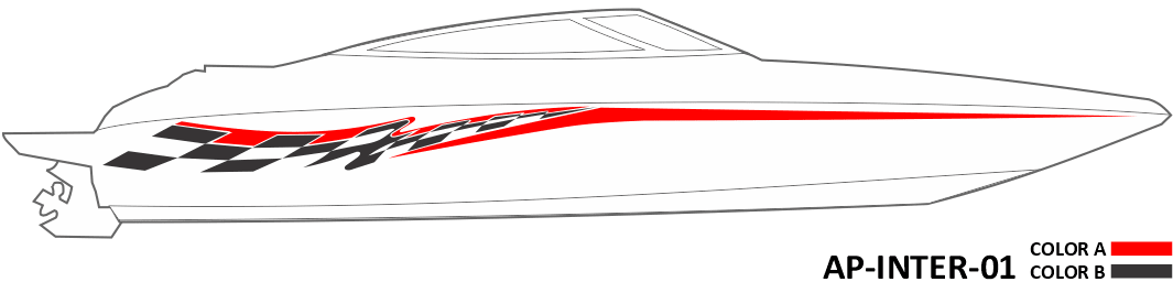 AP-INTER-01 - Caravelle Series Interceptor 2 Color Vinyl Boat Graphics Kit - Raceline Digital