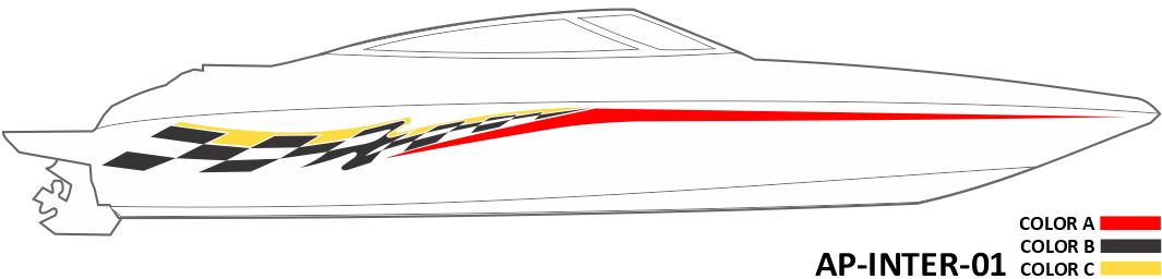 AP-INTER-01 - Caravelle Series Interceptor 3 Color Vinyl Boat Graphics Kit