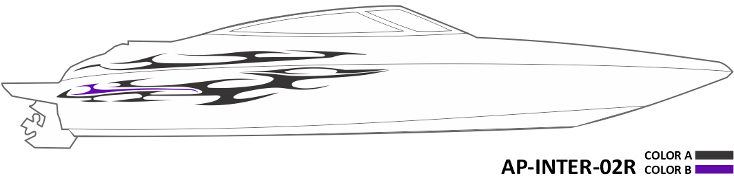 AP-INTER-02R - Caravelle Series Interceptor 2 Color Vinyl Boat Graphics Kit
