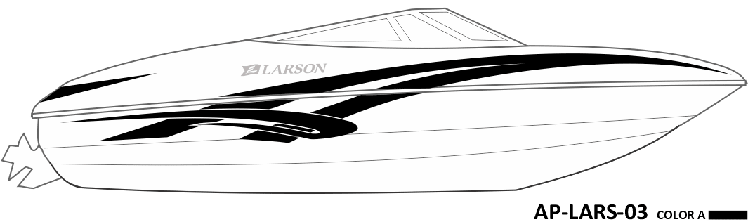 AP-LARS-03 - Larson Series 1 Color Vinyl Boat Graphics Kit - Raceline Digital