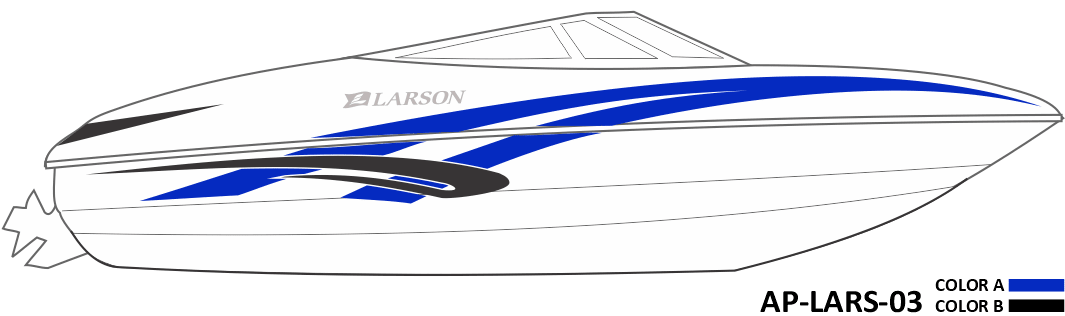 AP-LARS-03 - Larson Series 2 Color Vinyl Boat Graphics Kit - Raceline Digital