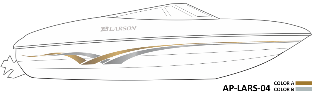 AP-LARS-04 - Larson Series 2 Color Vinyl Boat Graphics Kit - Raceline Digital