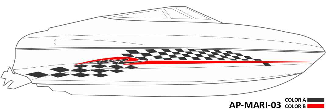AP-MARI-03 - Mariah Series 2 Color Vinyl Boat Graphics Kit