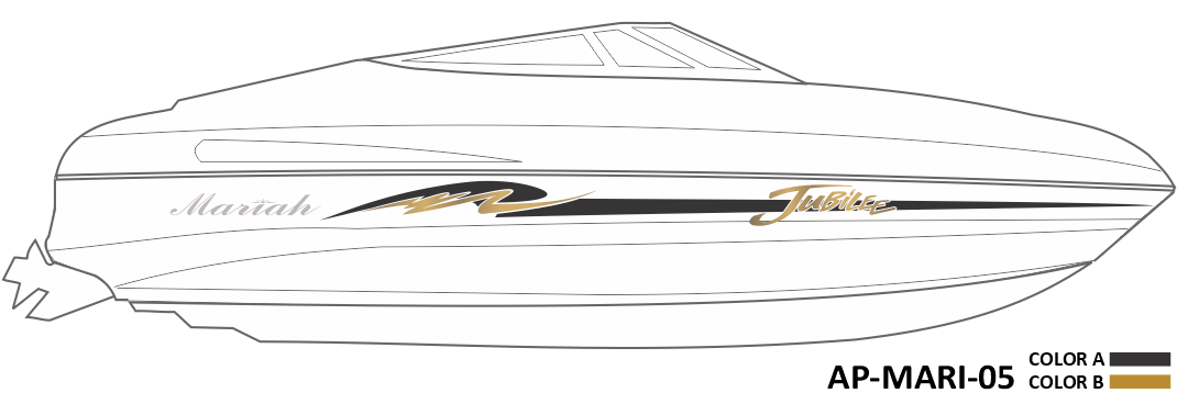 AP-MARI-05 - Mariah Series Jubilee 2 Color Vinyl Boat Graphics Kit