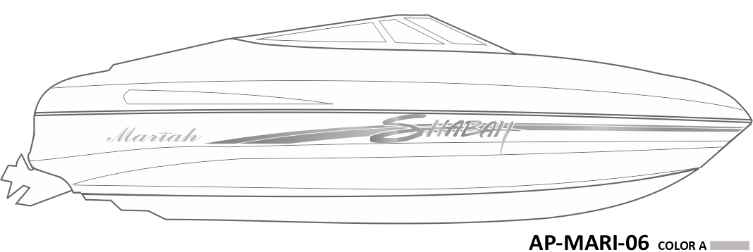 AP-MARI-06 - Mariah Series Shabah 1 Color Vinyl Boat Graphics Kit