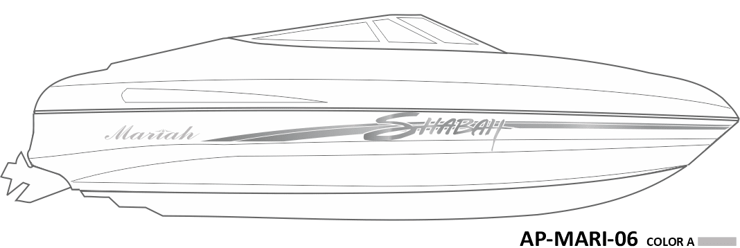 AP-MARI-06 - Mariah Series Shabah 1 Color Vinyl Boat Graphics Kit - Raceline Digital