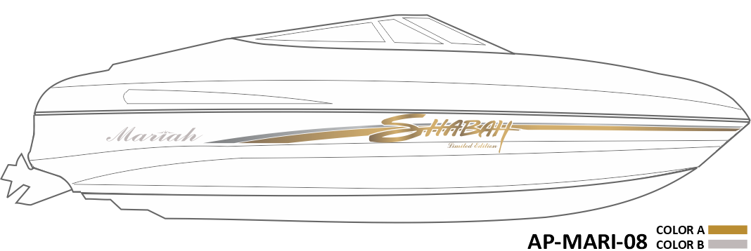 AP-MARI-08 - Mariah Series Shabah Limited Edition 2 Color Vinyl Boat Graphics Kit