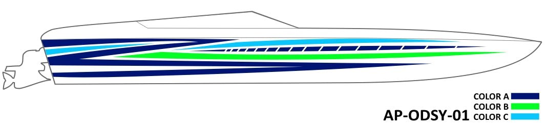 AP-ODSY-01 - 3 Color Vinyl Boat Graphics Kit - Raceline Digital