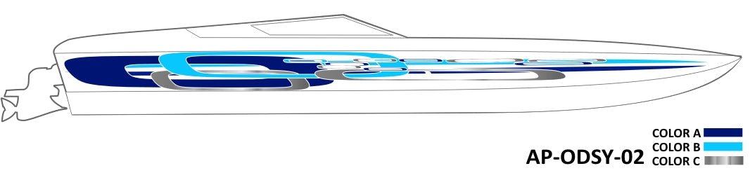 AP-ODSY-02 - 3 Color Vinyl Boat Graphics Kit - Raceline Digital