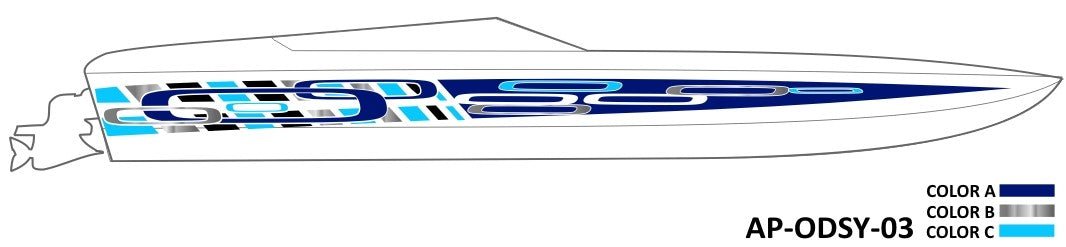 AP-ODSY-03 - 3 Color Vinyl Boat Graphics Kit - Raceline Digital
