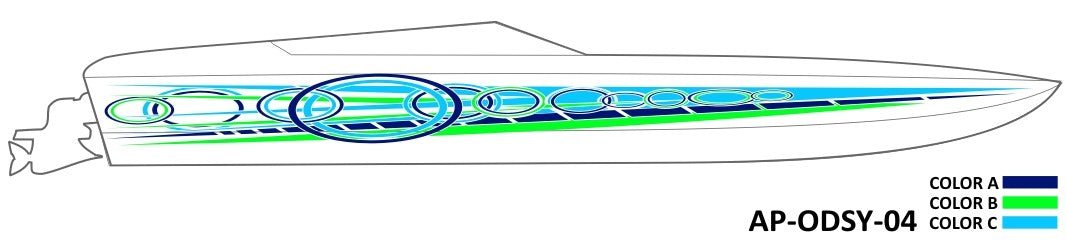 AP-ODSY-04 - 3 Color Vinyl Boat Graphics Kit - Raceline Digital