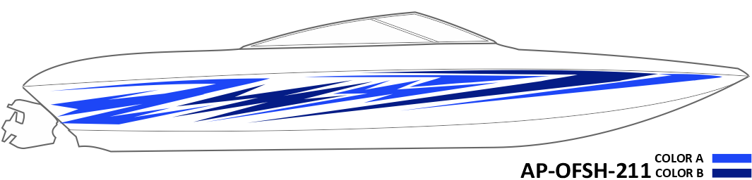 AP-OFSH-211 - Offshore Series 2 Color Vinyl Boat Graphics Kit