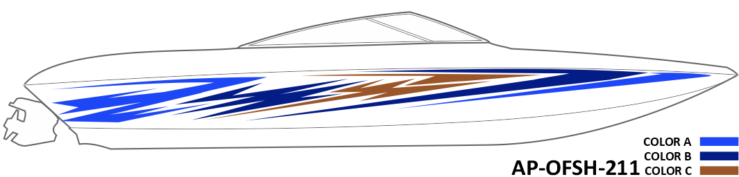 AP-OFSH-211 - Offshore Series 3 Color Vinyl Boat Graphics Kit